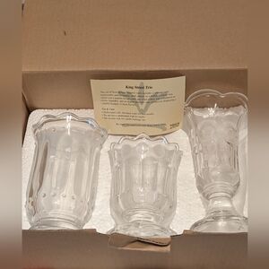 SLAH King Street Trio Set of 3 Glass Vases New With Box